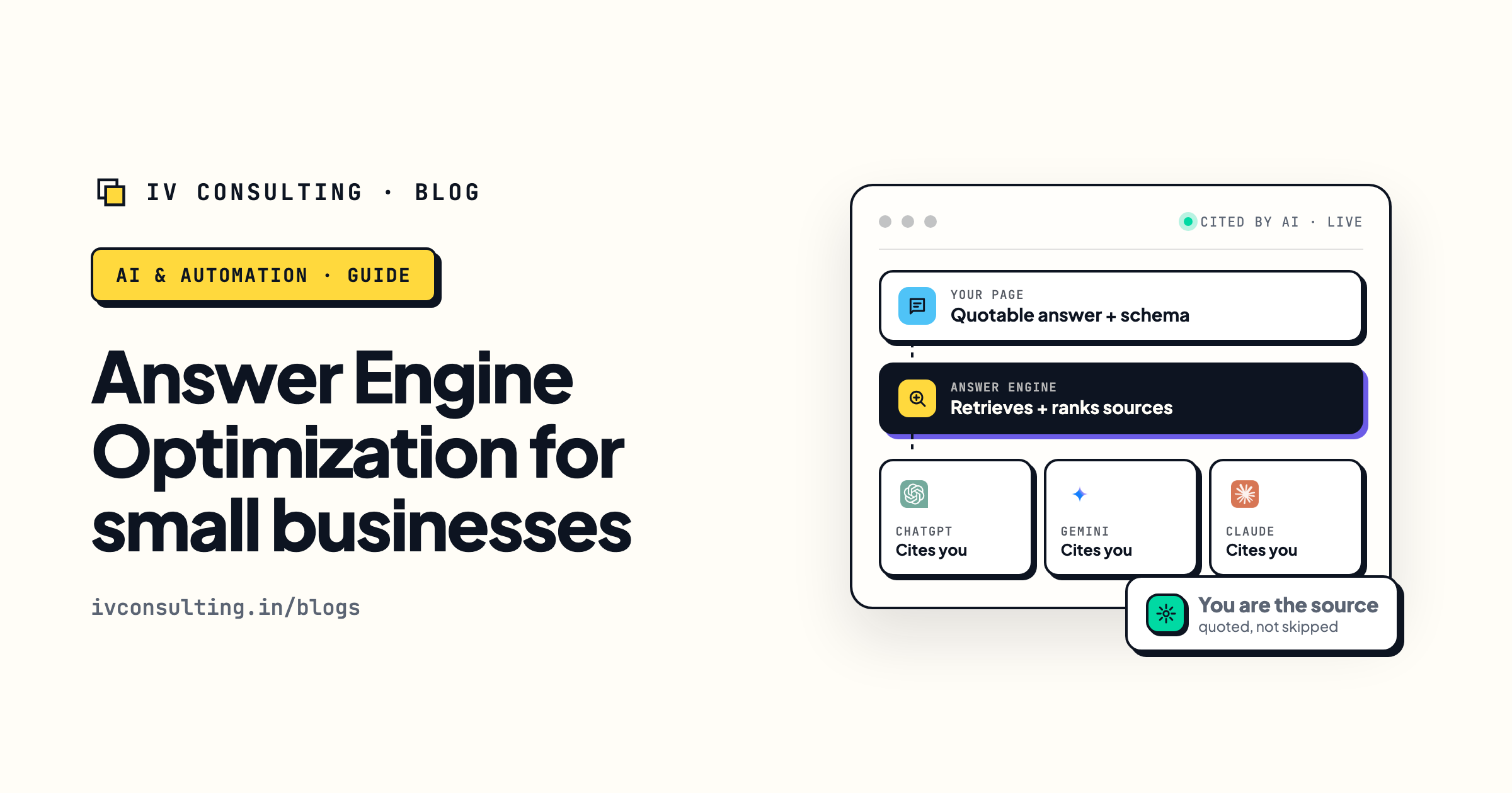 Answer Engine Optimization: a structured page cited by ChatGPT, Gemini, and Claude