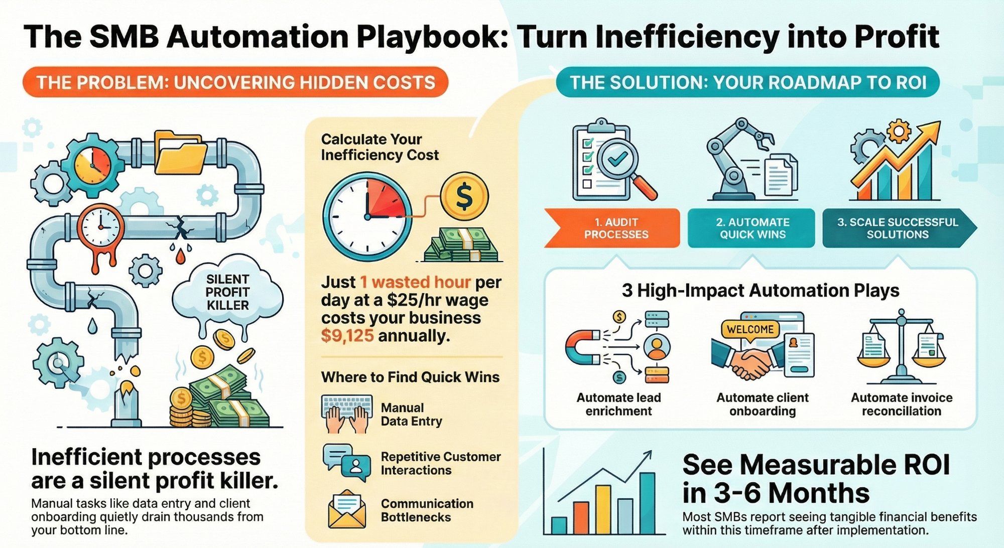 Inefficient processes costing SMBs money - automation playbook to fix fast