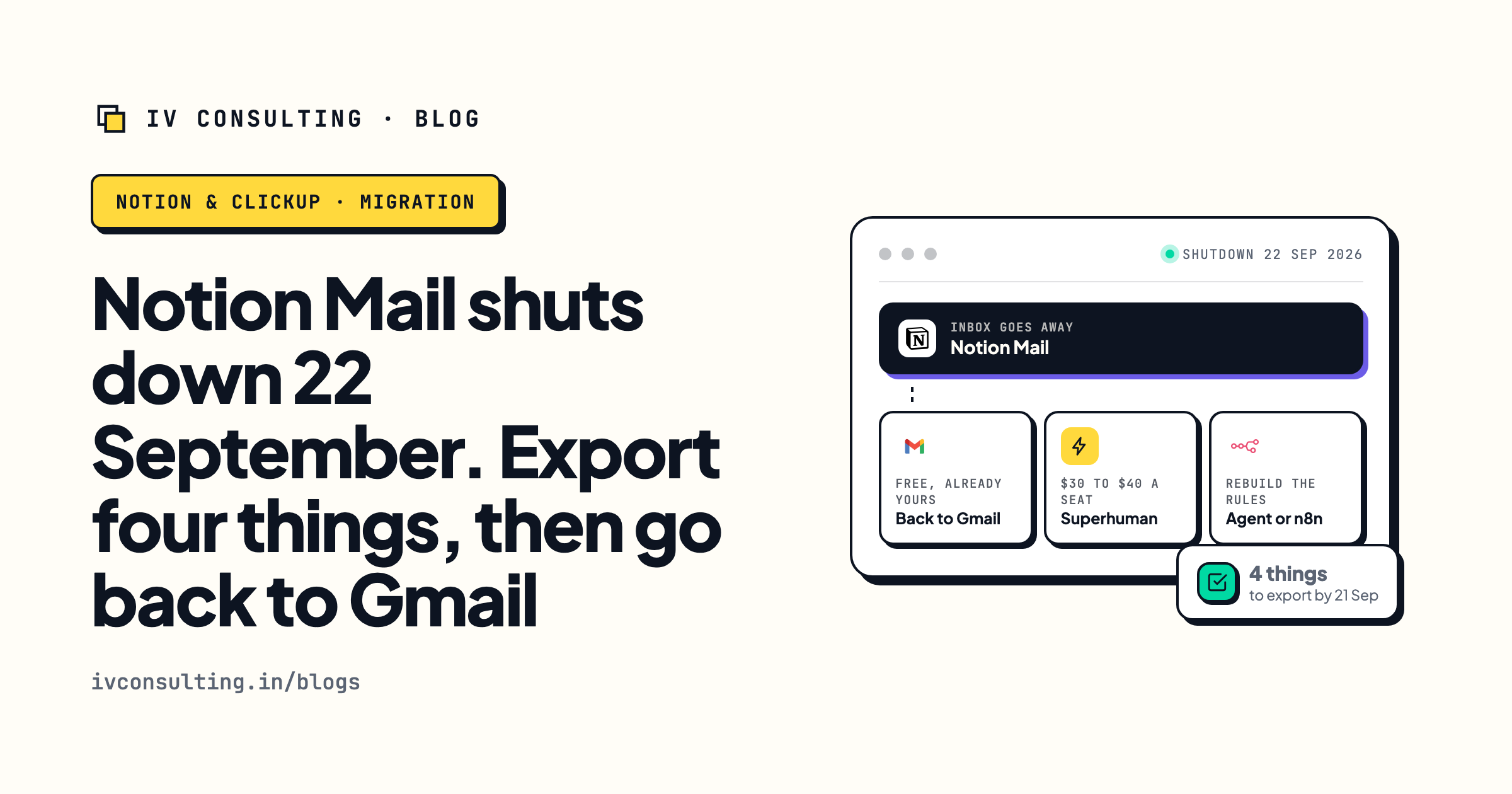 Notion Mail shutdown, what to export and where to go
