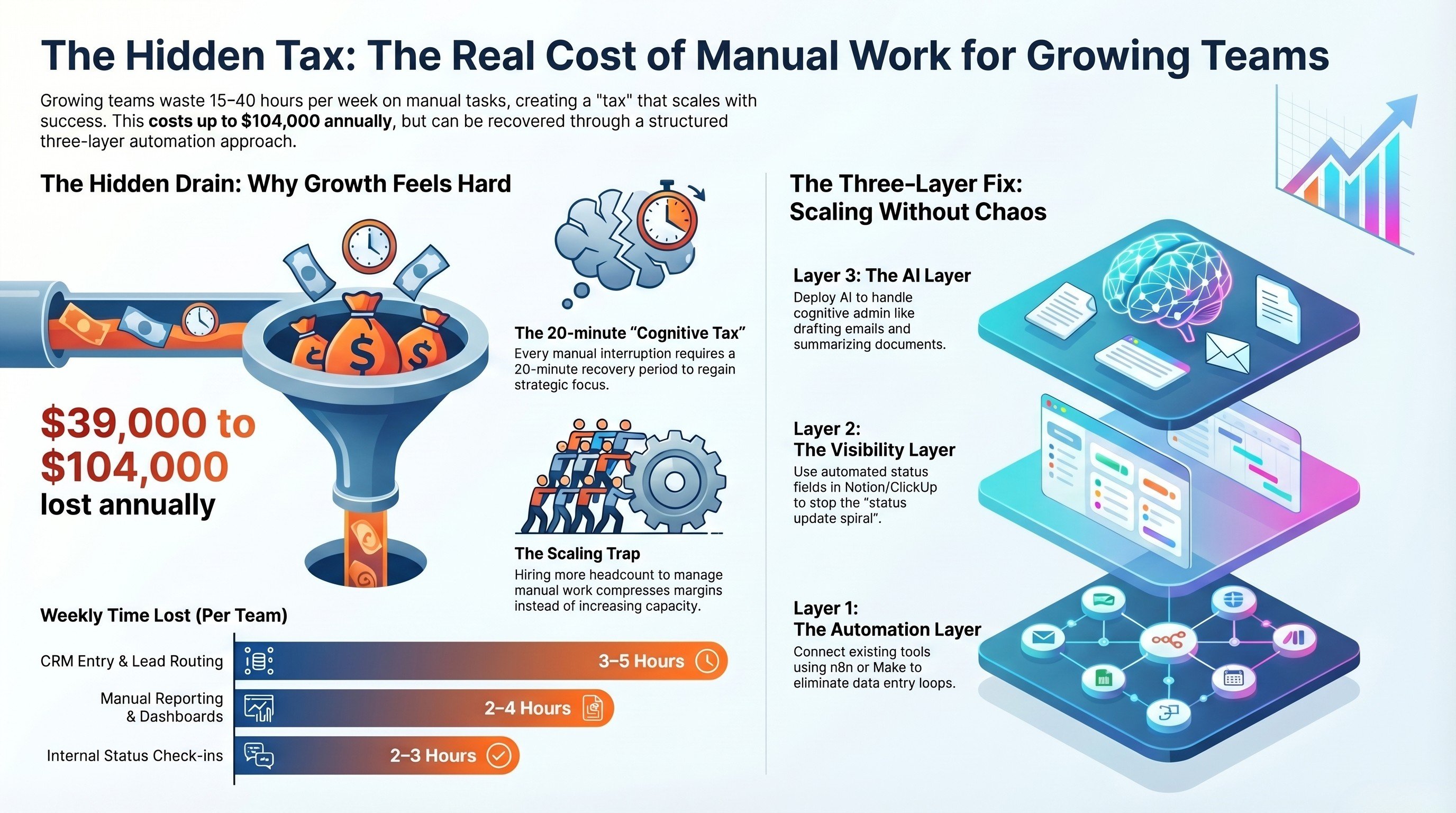 The Hidden Tax of Manual Work: How Growing Teams Lose 15+ Hours Every Week