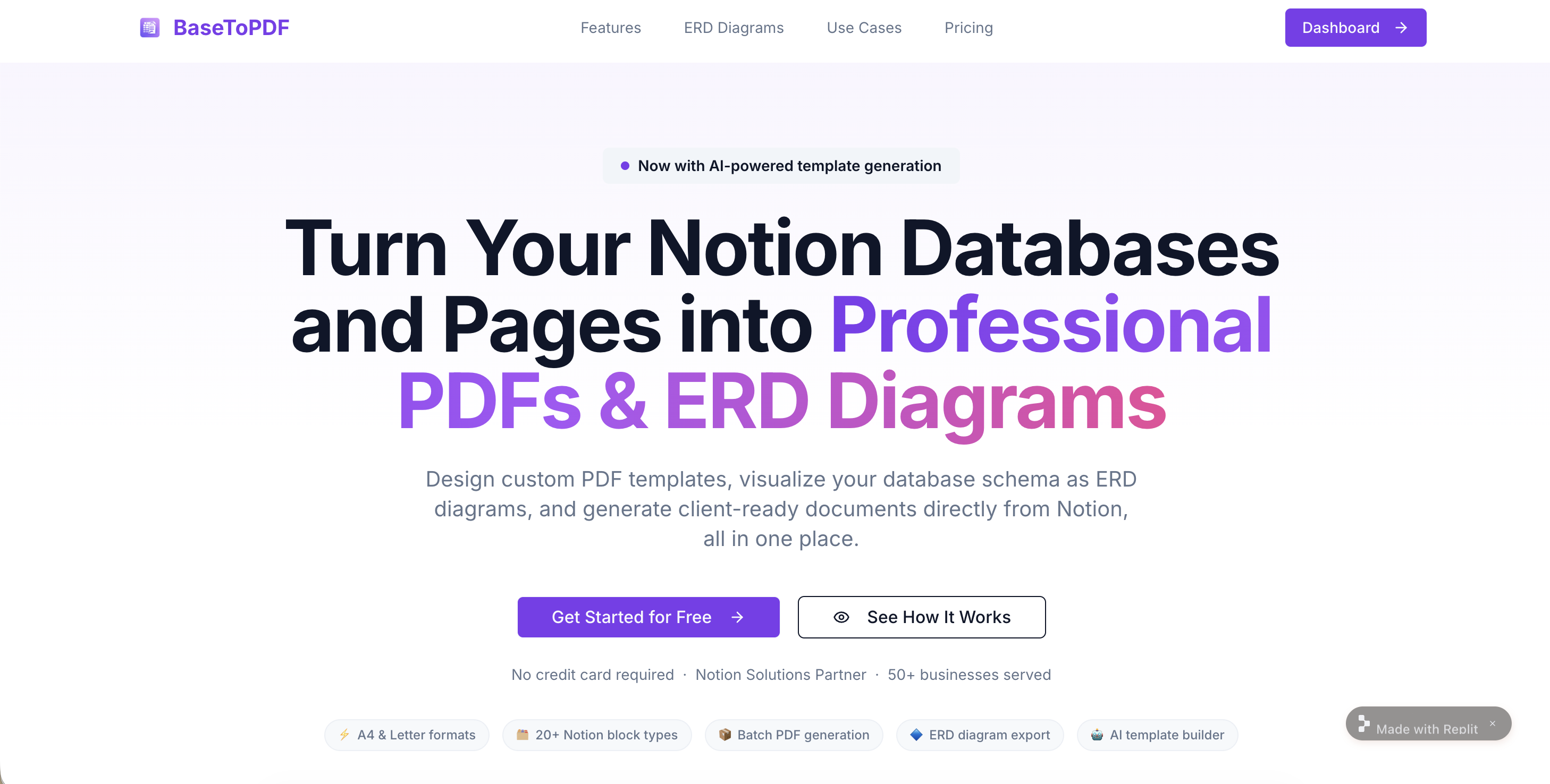 The BaseToPDF marketing site