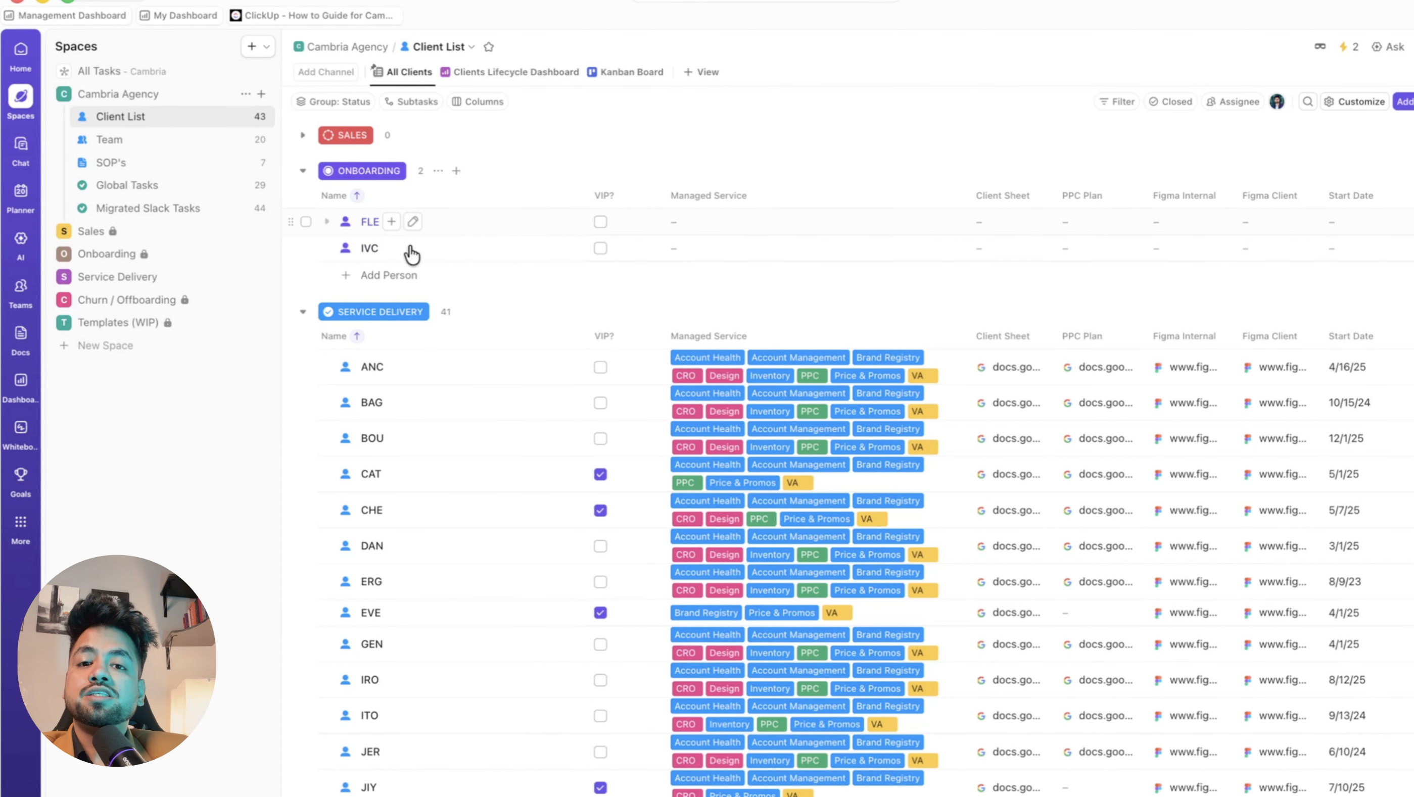 ClickUp workspace structure