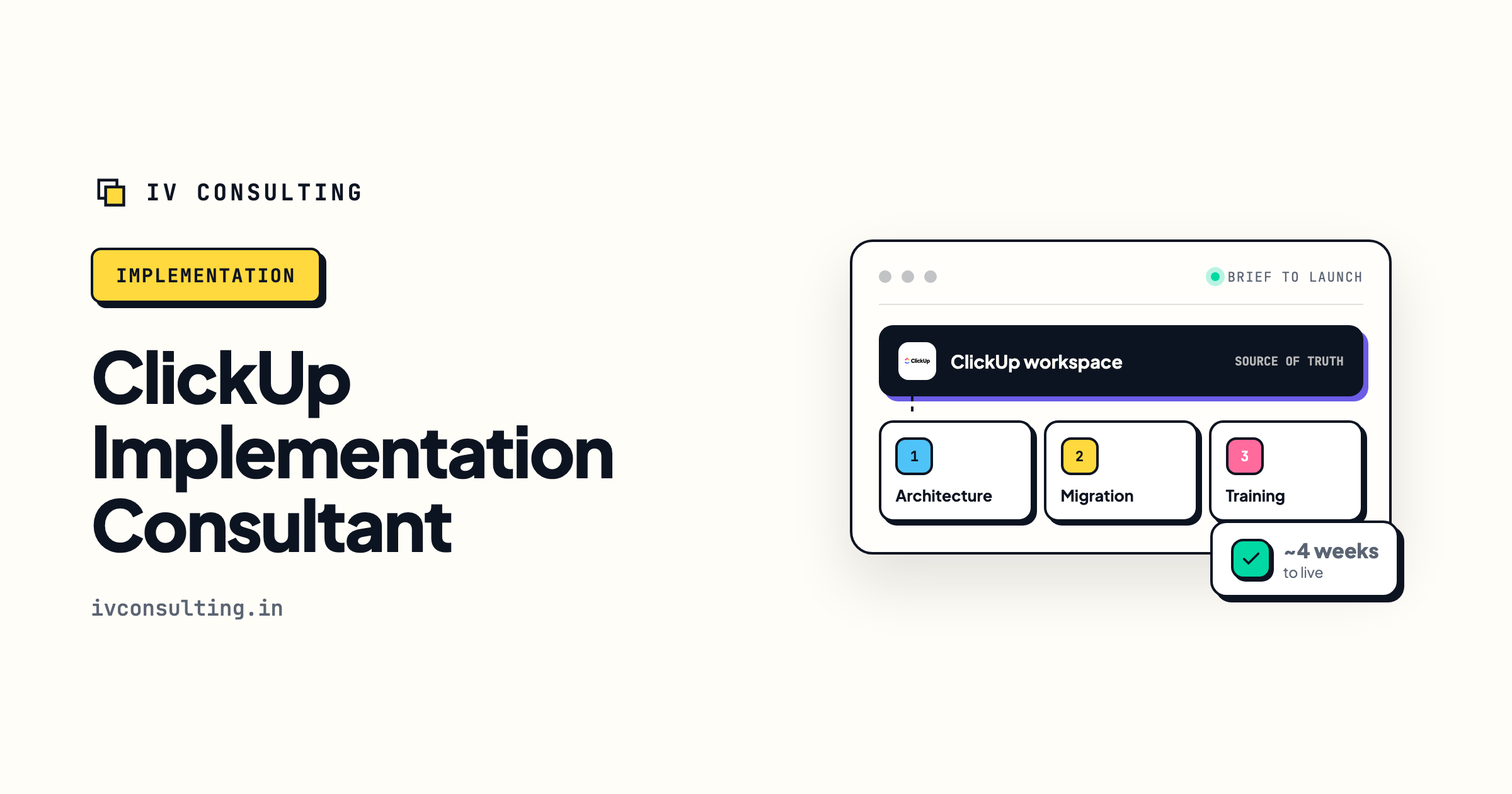 ClickUp implementation consultant, IV Consulting