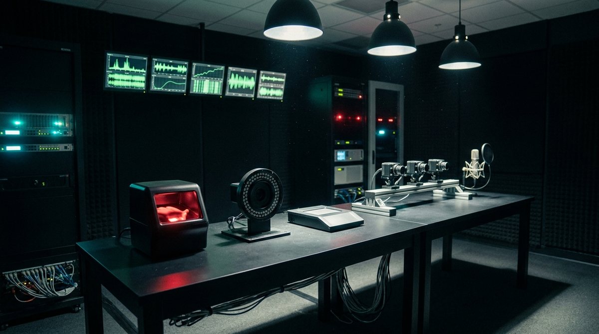 Biometric research laboratory with multiple sensor rigs