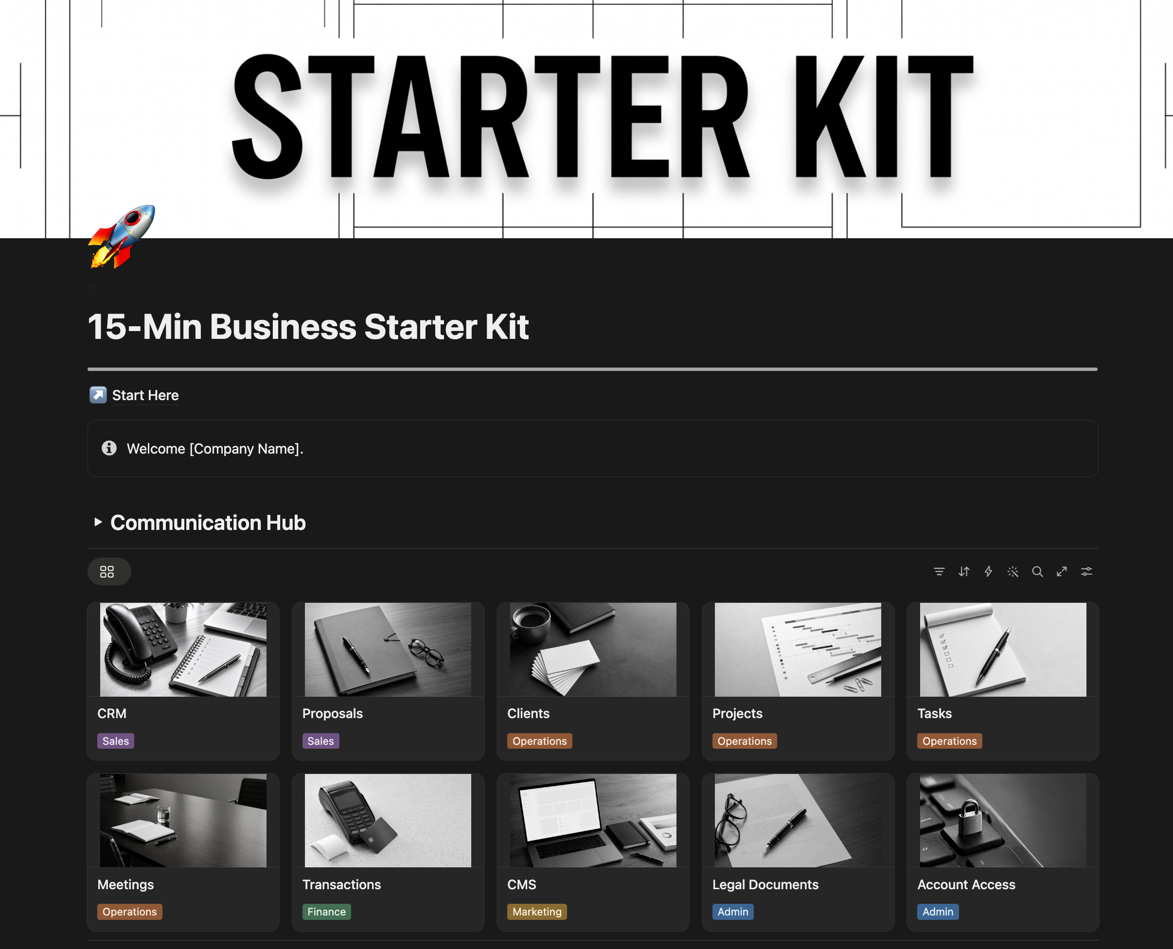 Starter Kit in dark mode